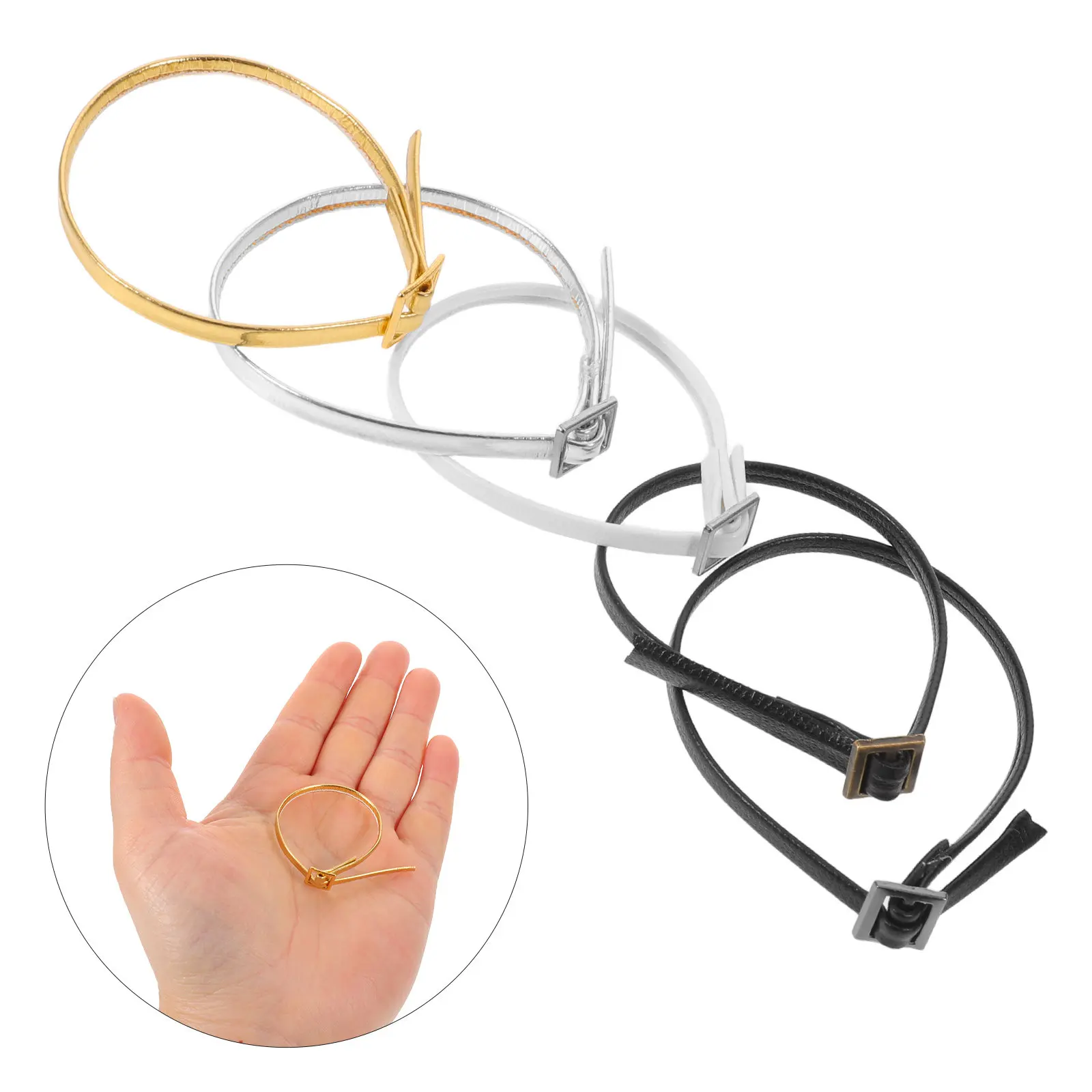 

5Pcs Cincher Belts with Metal Buckles for Stuffed Animal Garments DIY Dressmaking Supplies Pretend Play Dollhouse