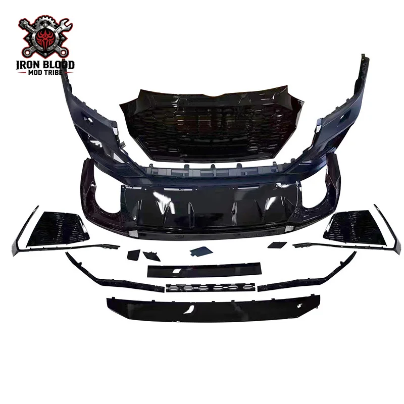 Suitable for 2021-2023 Audi Q5L modified MTM body kit, Black Warrior Q5L high-end version with ACC hole front bumper, rear