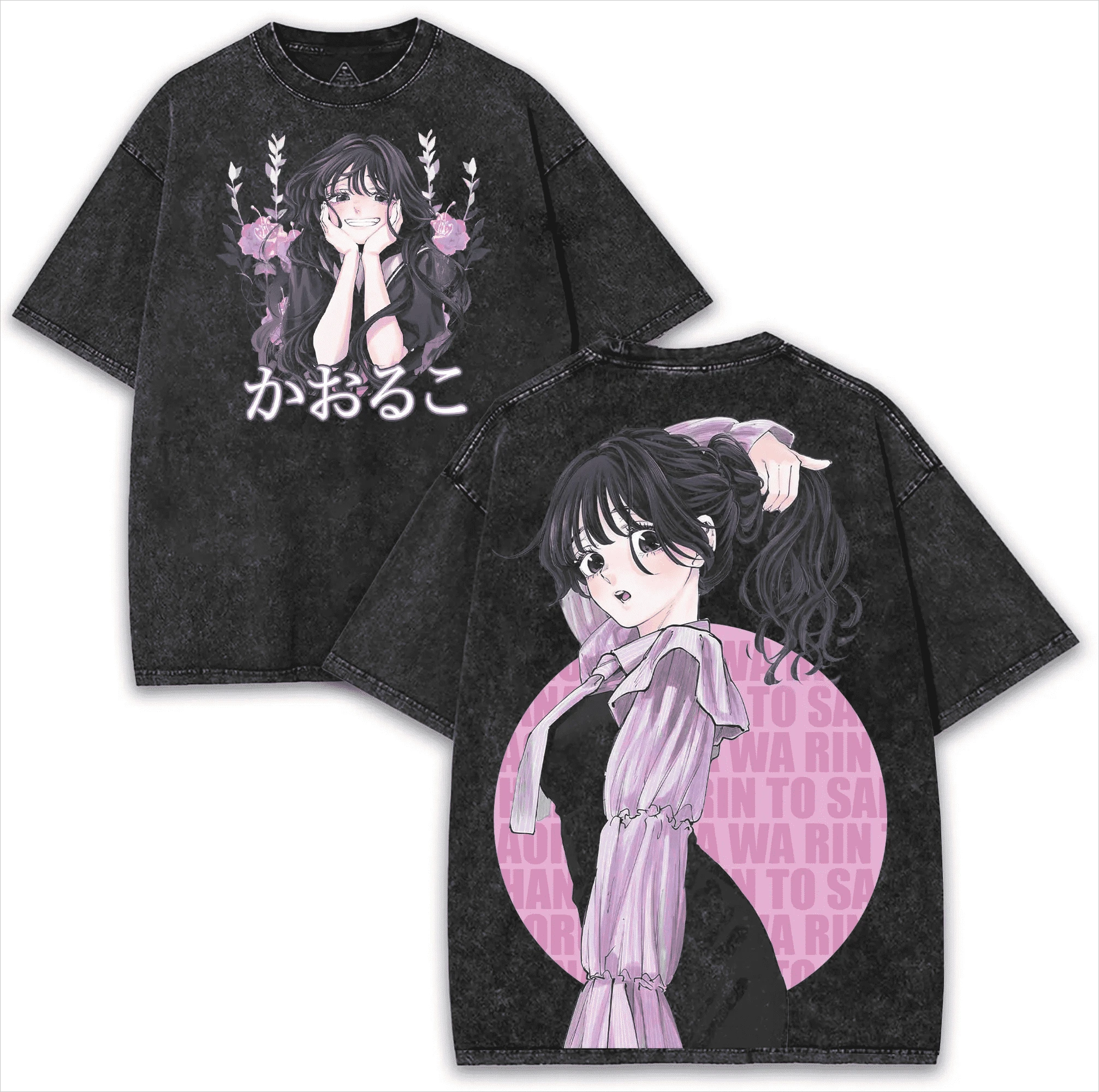 T-shirt Anime « La Fleur Parfumée Éclore avec Dignité » Waguri Kaoruko – T-shirt délavé pour homme, vêtements d'été décontractés en coton