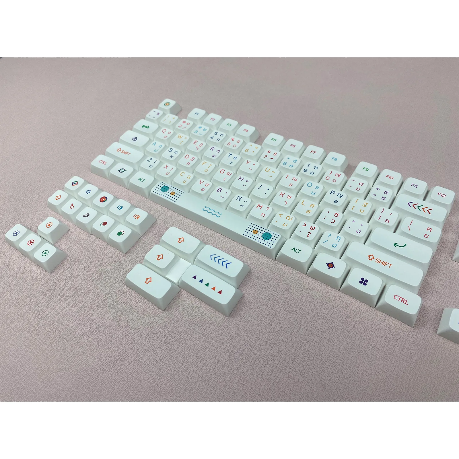 Skyline-teclas de neón de 127 teclas, teclas de perfil XDA de sublimación PBT Thai para teclado mecánico Cherry MX