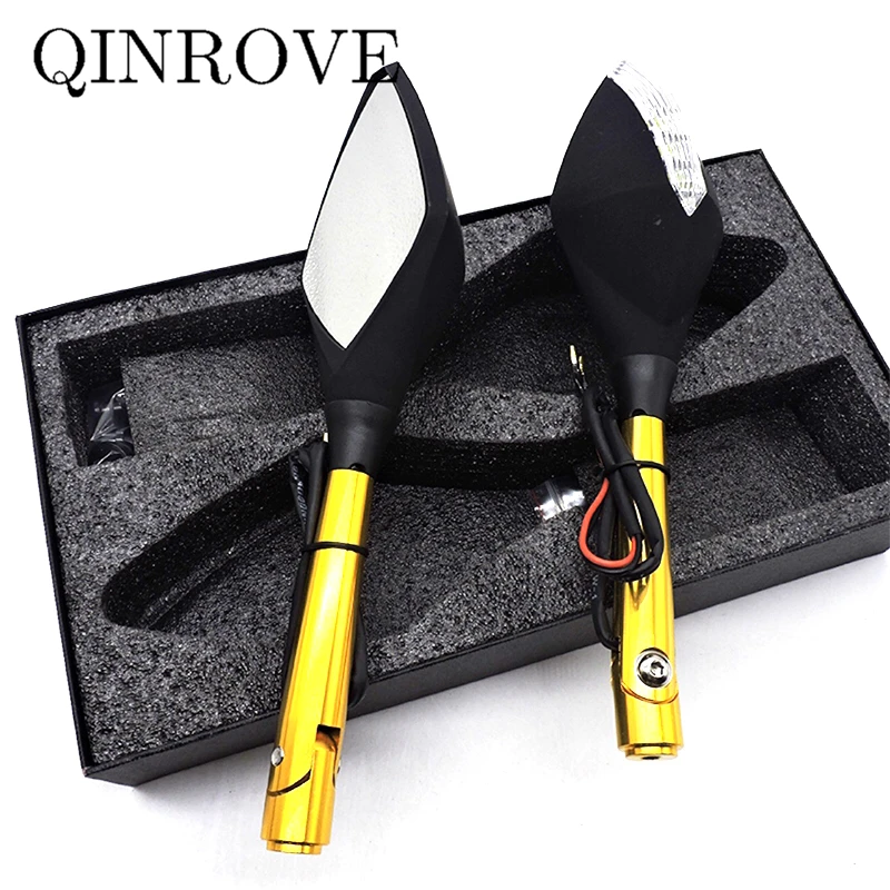 

Универсальное зеркало заднего вида для мотоцикла 8/10 мм со светодиодными указателями поворота, боковые зеркала для YAMAHA MT03 MT125 XT660 Honda PCX125