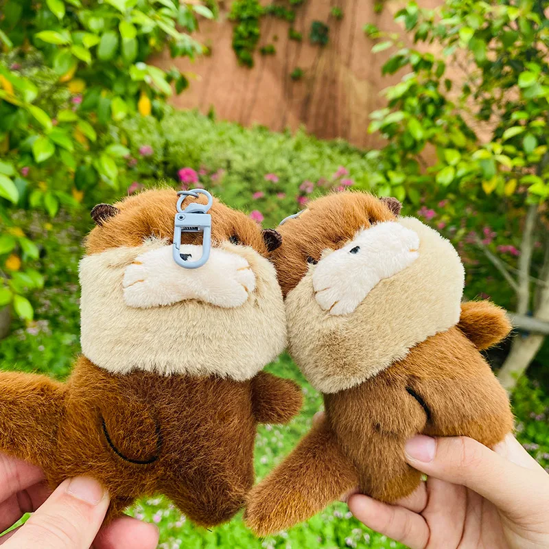 Simulación de nutria, figura de acción, colgante, juguete de peluche, Anime, realista, suave, Ermine Otter, dibujos animados, regalo de Navidad