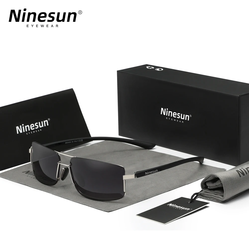 Ninesun Brand Design Rectangular Sunglasses Men's Driving UV400 Luxury Quality Eyewear Polarized Aluminum Frame Women's Eyeglass