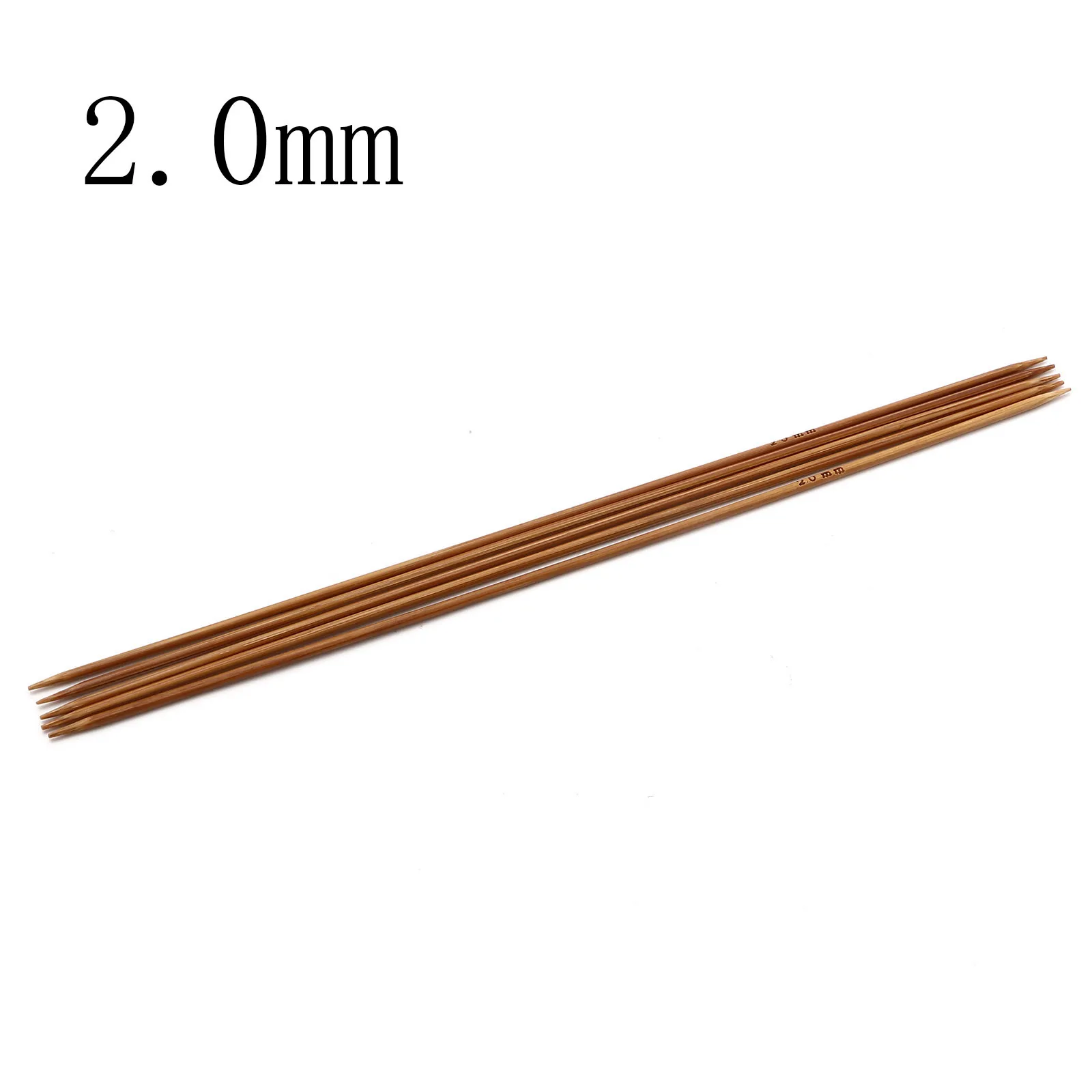 5PCs Brown Bamboo 2mm-10mm Double Pointed Knitting Needles Crochet Hooks Sweater Weaving Needle DIY Craft Sewing Tool 20cm long