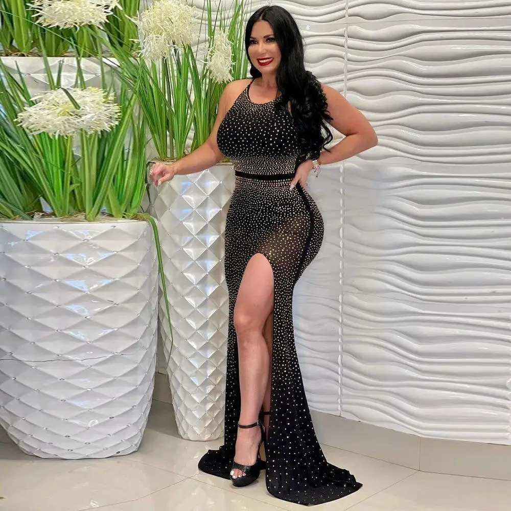 

Side Opening Zipper Strap Dr Skirt Women's Faion Winter Set Tee Pieces Pure Color Splice Proced Skirts