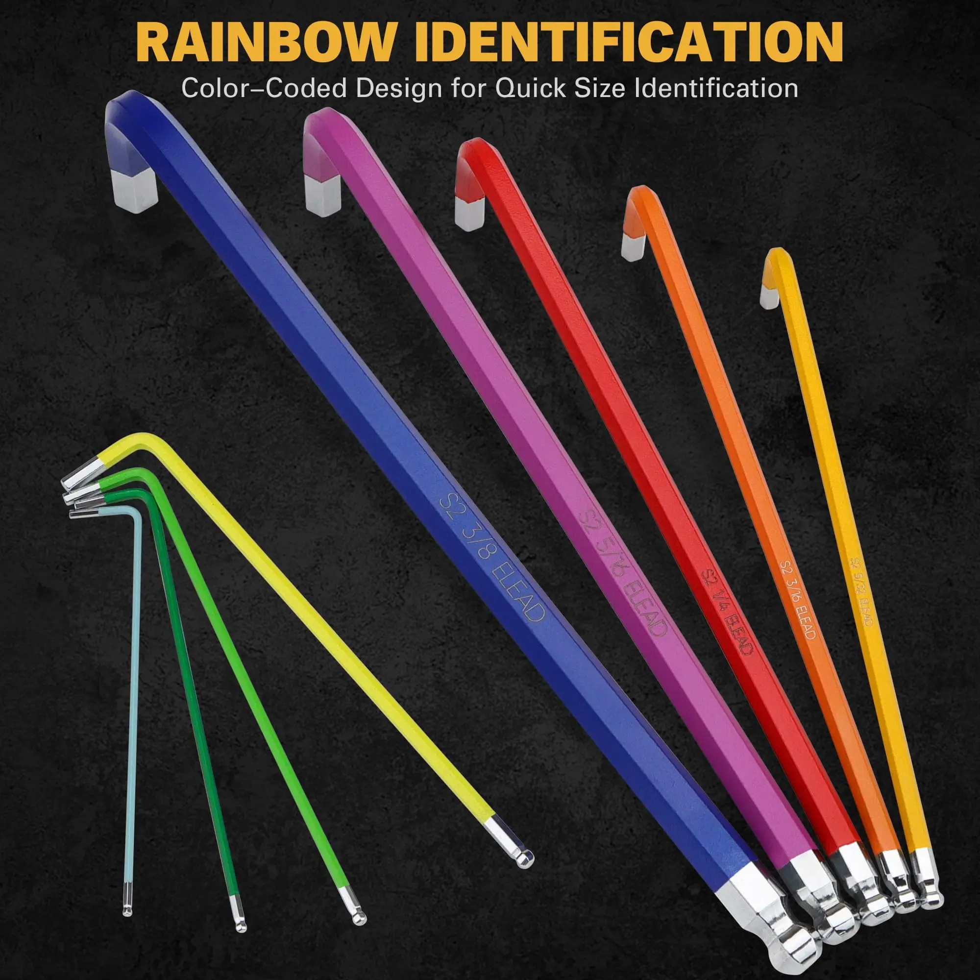 Chiavi a brugola professionali da 9 pezzi (1,5-10 mm) Kit chiavi a L Utensili manuali per chiavi esagonali per riparazione biciclette/auto/mobili/elettronica