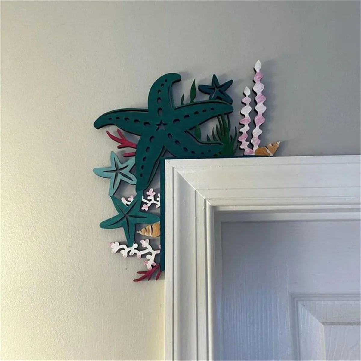 A84Z Handgeschilderde deurdecoratie Deurkozijn Decoratie Deurdecoratie Wanddecoratie U kunt het op de vensterbank zetten, B