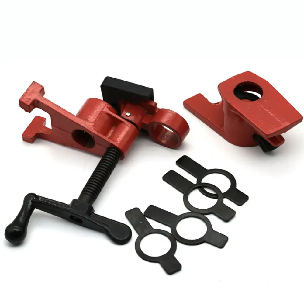 Heavy Duty Malleable Iron Pipe Clamp Woodworking Fixture Tool Board Gluing Fastener Carpentry Jig Professional Hardware