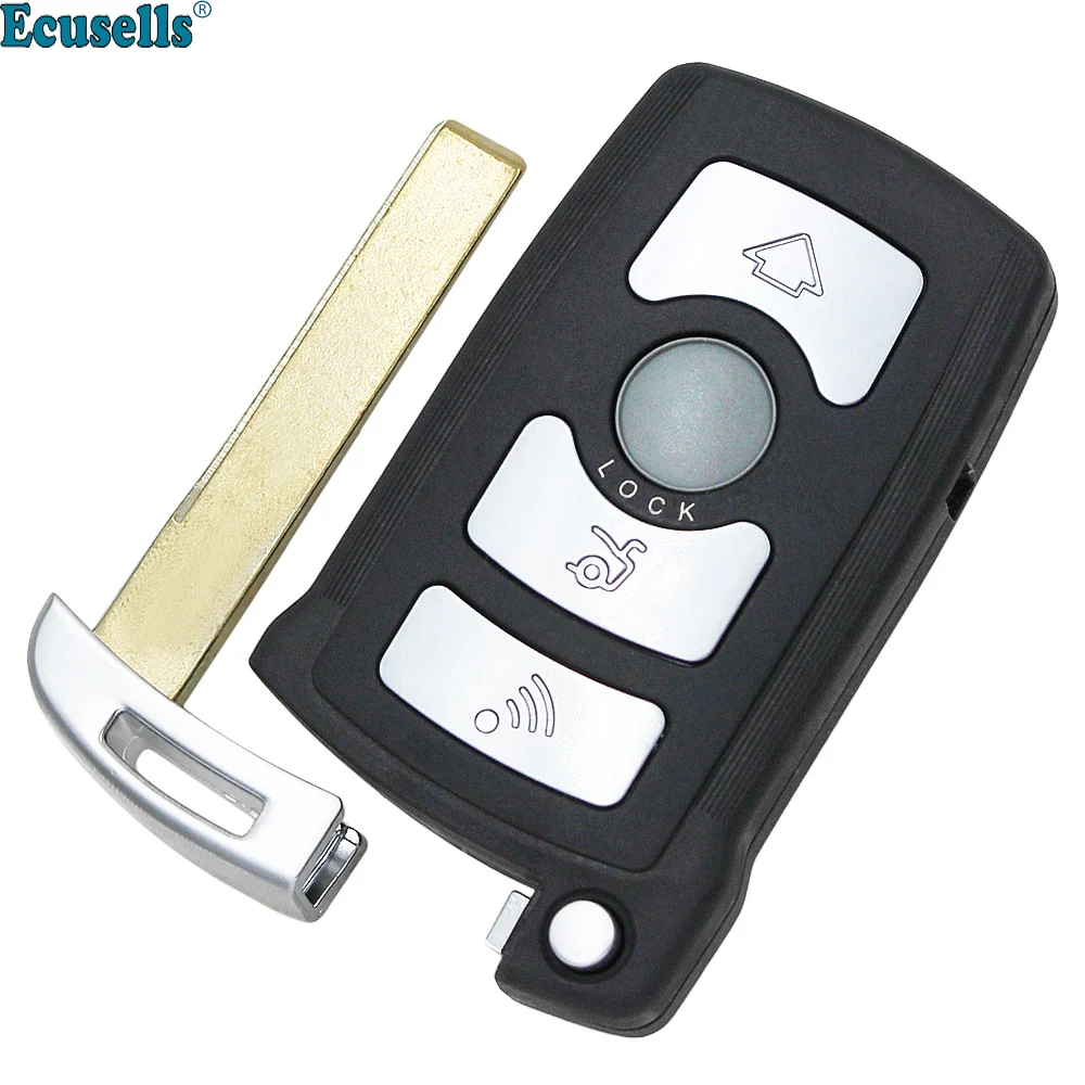 

Ecusells 4 Button Smart Remote Key Fob Shell Case for BMW 7 SERIES WITH UNCUT KEY