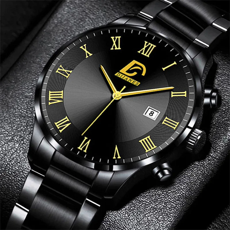 Luxury Mens Watches Business Casual Stainless Steel Quartz Wristwatch Calendar Date Male Sports Bracelet Watch relogio masculino