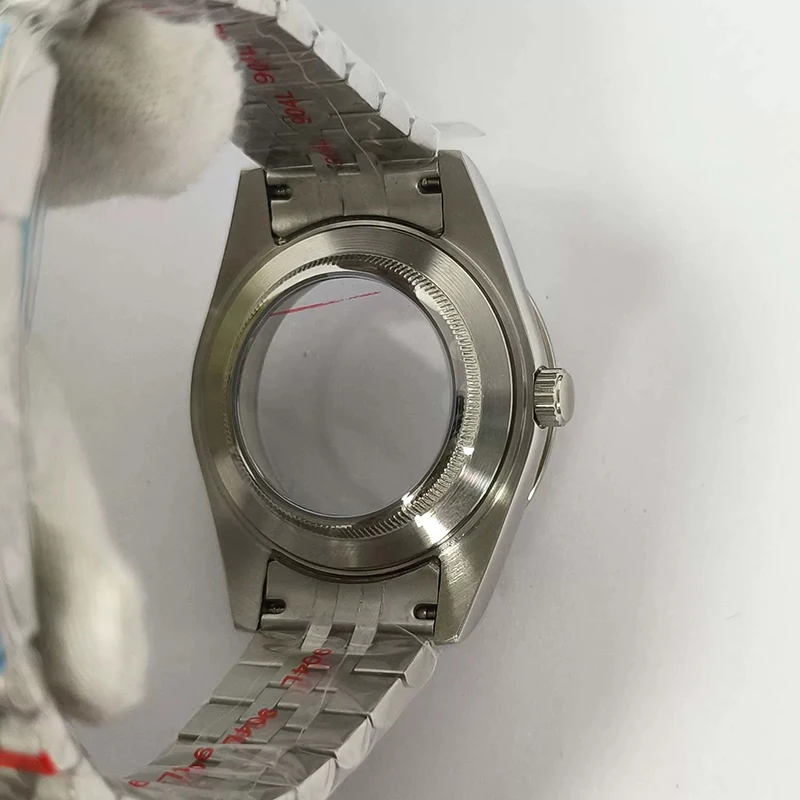 316L الفولاذ المقاوم للصدأ 41 مللي متر الفضة النمط الكلاسيكي ساعة + حزام 28.5 مللي متر الطلب مقاوم للماء صالح 8285 حركة