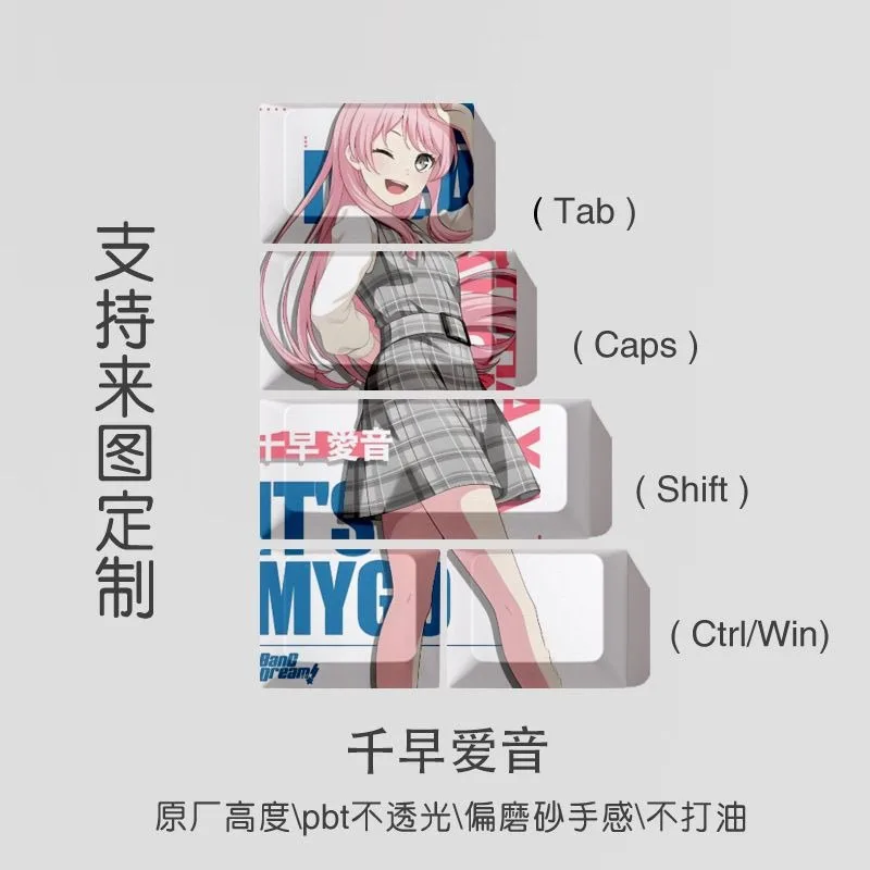 Original MyGO Theme Anime Keycap Mechanical Keyboard PBT Customized Cute Keycap PC Game Keyboard Accessories Gift Collection