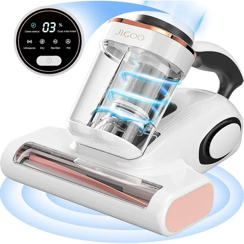 Mattress Vacuum Cleaner with Dust Sensor, Anti-allergen Bed Vacuum Cleaner with UV and Ultrasonic and High Heating