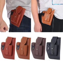 Men Phone Case Holster Cellphone Loop Holster Belt Waist Bag Sheath Leather Purse Phone Wallet Running Travel Bags