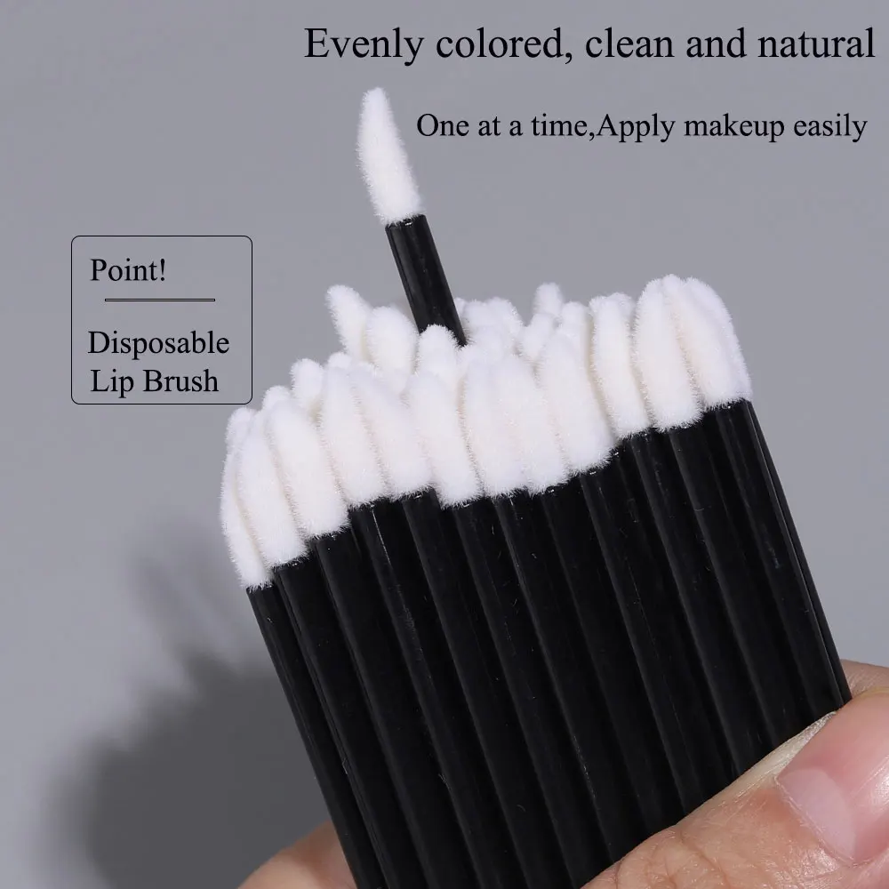 طقم صولجانات ماسكارا للاستعمال مرة واحدة ، أدوات ملمع شفاه ، فرشاة رموش ، فرشاة راحة يد غير معطرة بقضيب بلاستيك ABS ، صولجانات