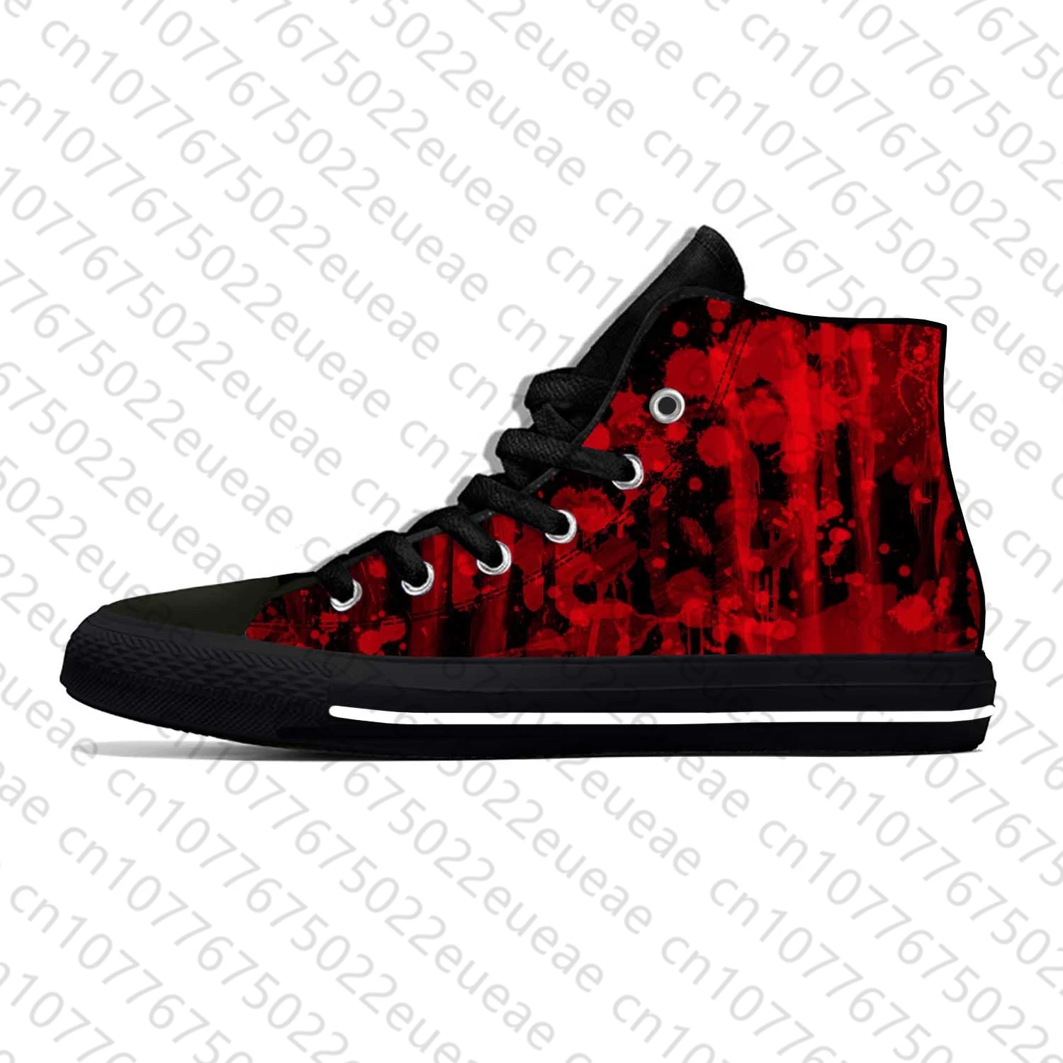 Blood Bloody Pattern Horror Halloween Goth Gothic Casual Cloth Shoes High Top Comfortable Breathable 3D Print Men Women Sneakers