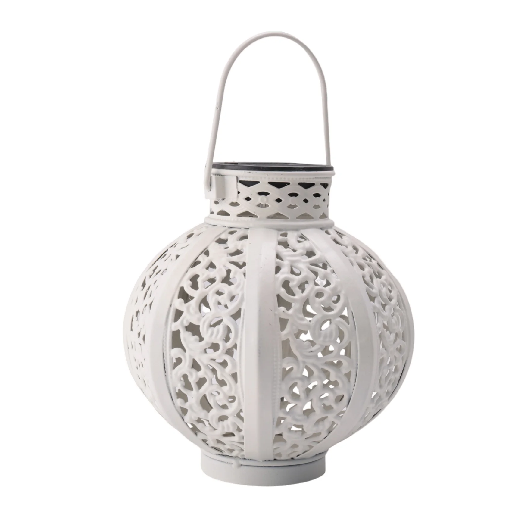 Linternas solares, luz colgante, lámpara Solar LED hueca de arte del hierro, luces solares colgantes de Metal para jardín, decoración de jardín al aire libre