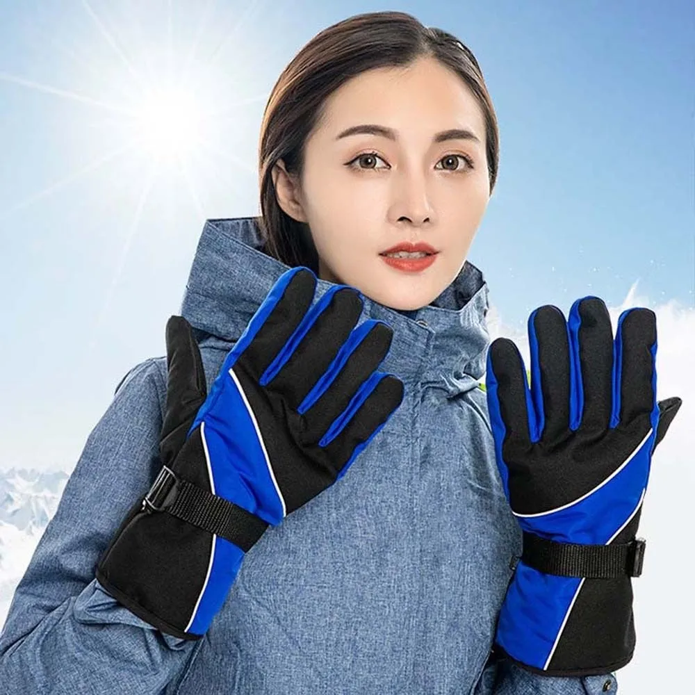 

PP Cotton Ski Anti-cold Gloves Anti-splash Water Soft Unisex Windproof Gloves Touch Screen Anti-slip Thickened Finger Mittens