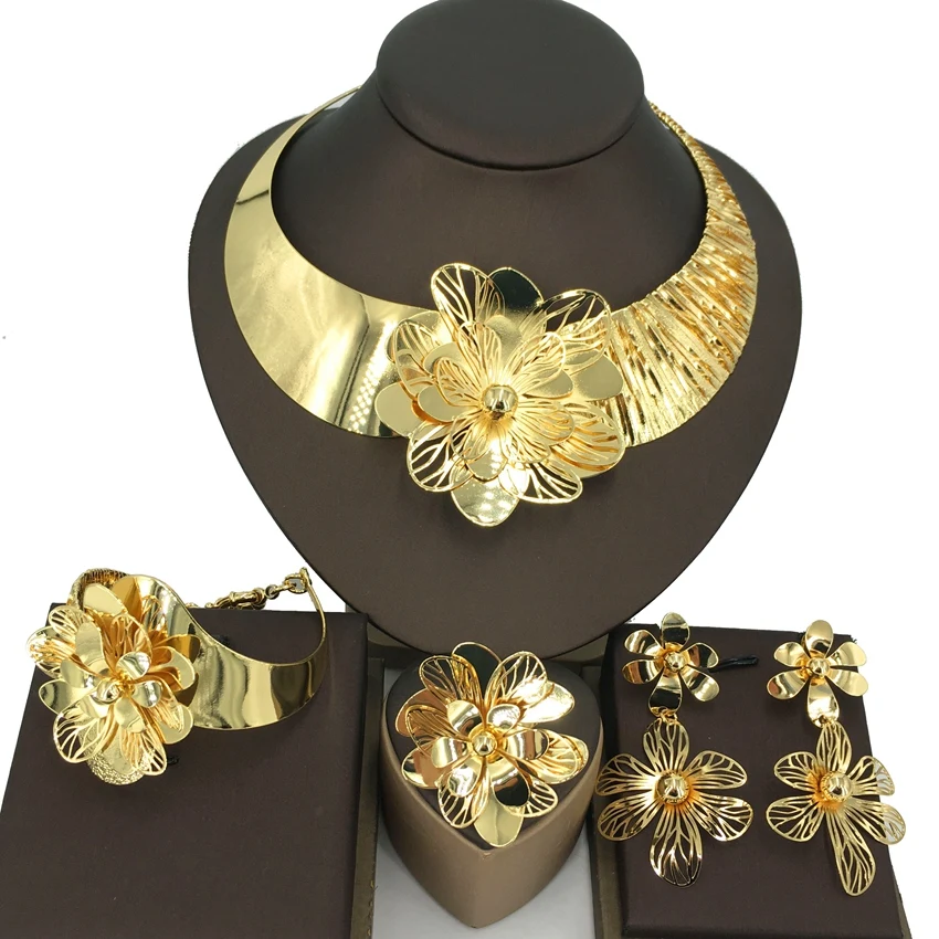 

Yuminglai Gold Color Dubai Jewelry Sets for Women African Luxury Jewelries Italian Gold Plated Jewelry Sets FHK14306