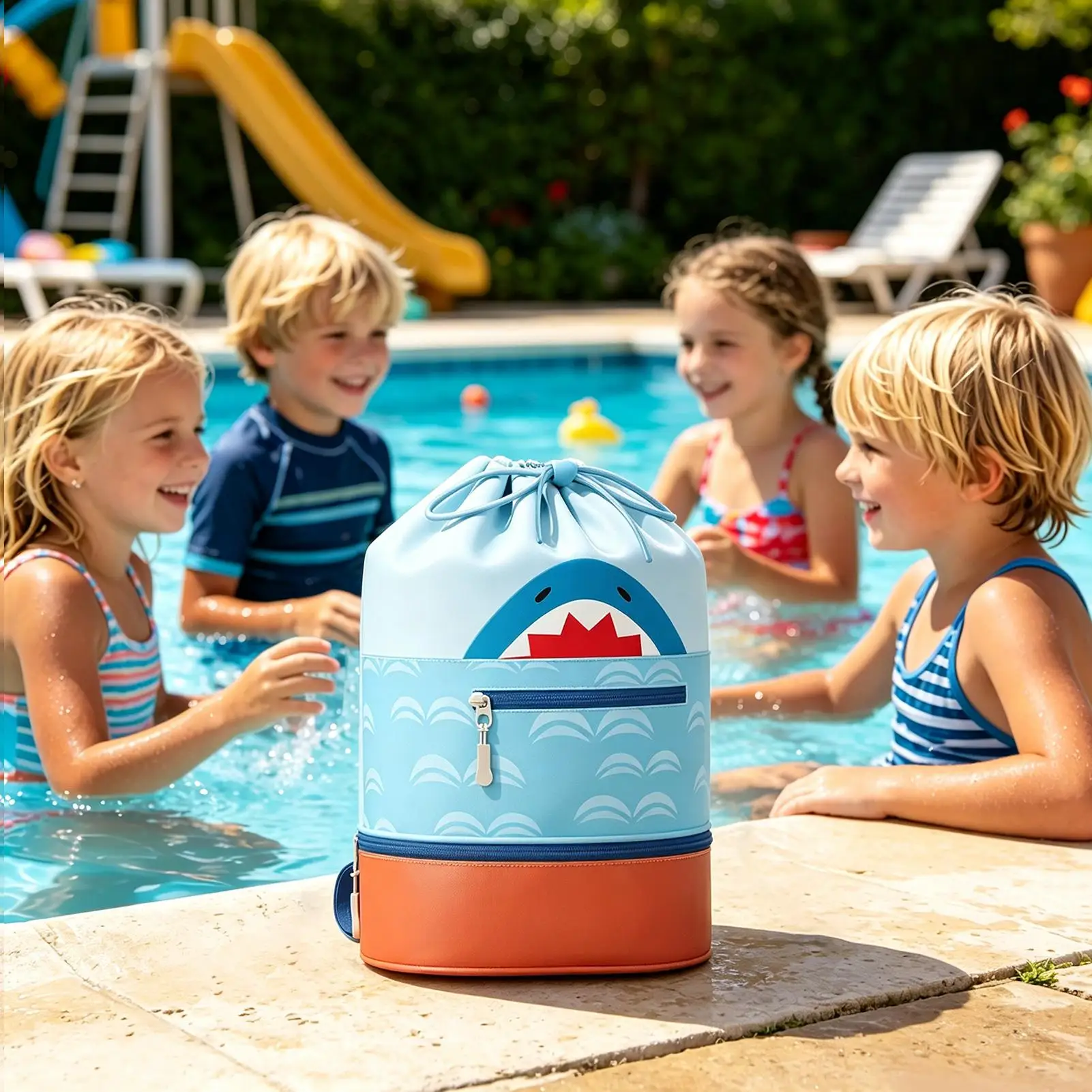 Swimming Bags For Kids Dry Wet Separate Beach Backpack Waterproof Girls Swim Bag With Drawstring Shoe Compartment For Beach Gym
