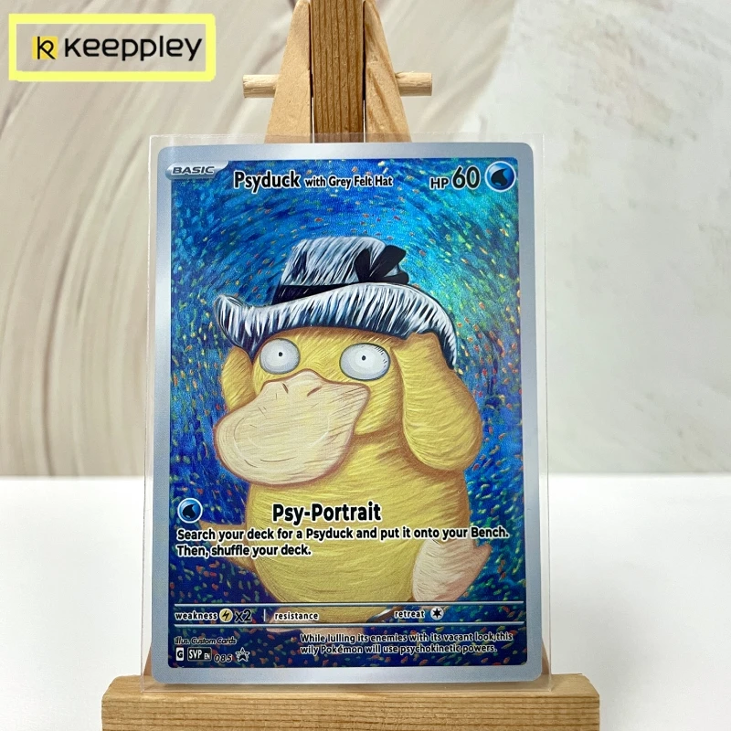 Keeppley Pokemon Diy Van Gogh Museum Series Trading Batlle Cards Anime Character Collectible Cards Anime Kids Toy