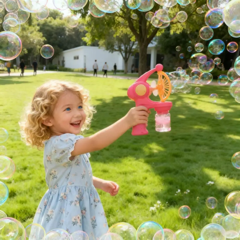 مسدس نفخ الفقاعات الكهربائية للأطفال، لعبة صانع فقاعات الصابون الأوتوماتيكية للعب في الهواء الطلق، هدية حفلات ممتعة للأولاد والبنات #1