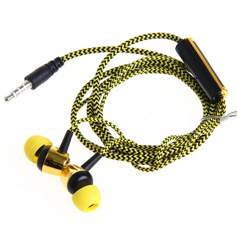 3.5mm In-Ear Earphone Headphone With Mic Braided Headset For phone New Dropship