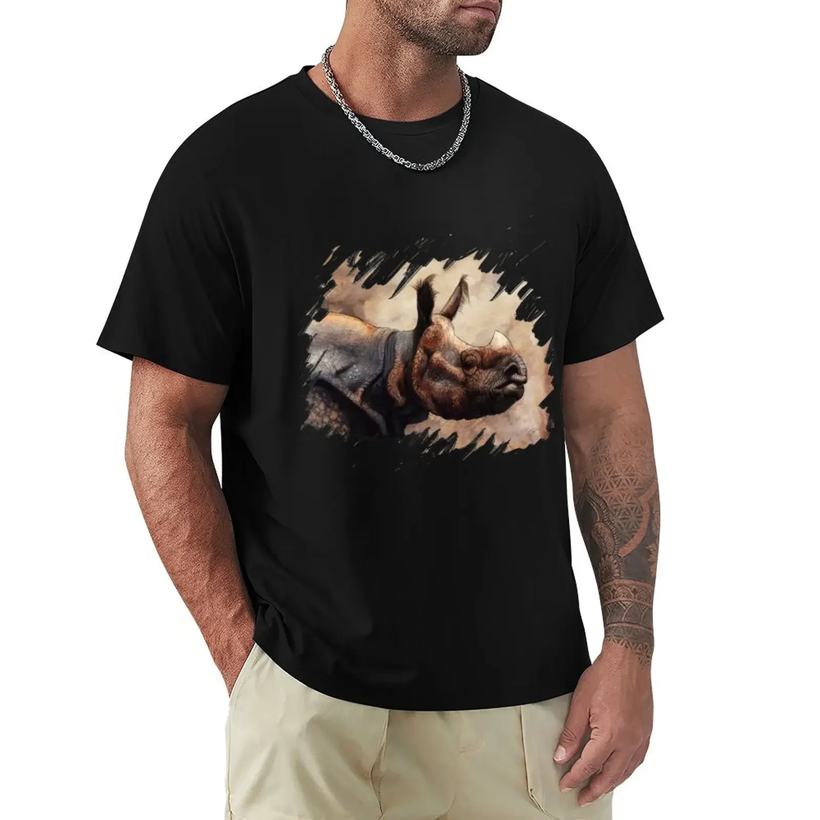 

Rhino T-Shirt anime stuff graphic shirts tops plus size men clothing