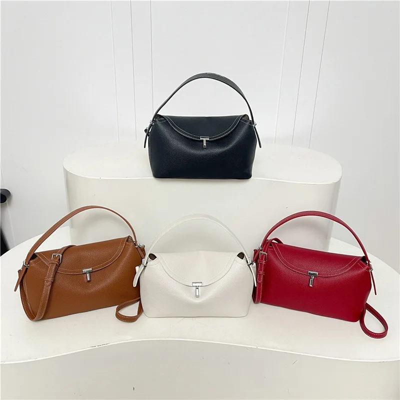 

Женская мягкая сумка-подушка 2025 года, многосторонняя сумка через плечо из натуральной кожи в винтажном стиле, большая вместительная сумка для работы