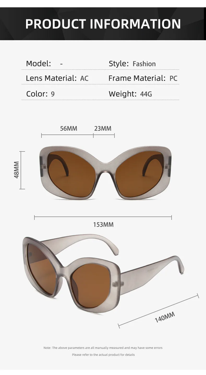 Vintage UV400 Unregelmäßige Schutzbrille Sport Sonnenbrille Y2K Shades Übergroße Sonnenbrille Wrap Around für Damen und Herren mit Metallscharnier – Detail 2