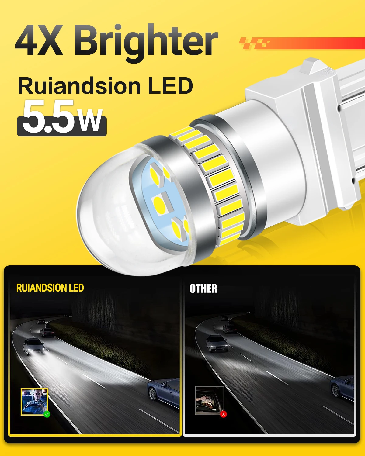 2 قطعة عالية ضوء LED سيارة بدوره أضواء 3157 لمبة أحمر أبيض أضواء الفرامل DRL الذيل عكس أضواء Canbus لا خطأ T25 5 واط 2000 التجويف #3