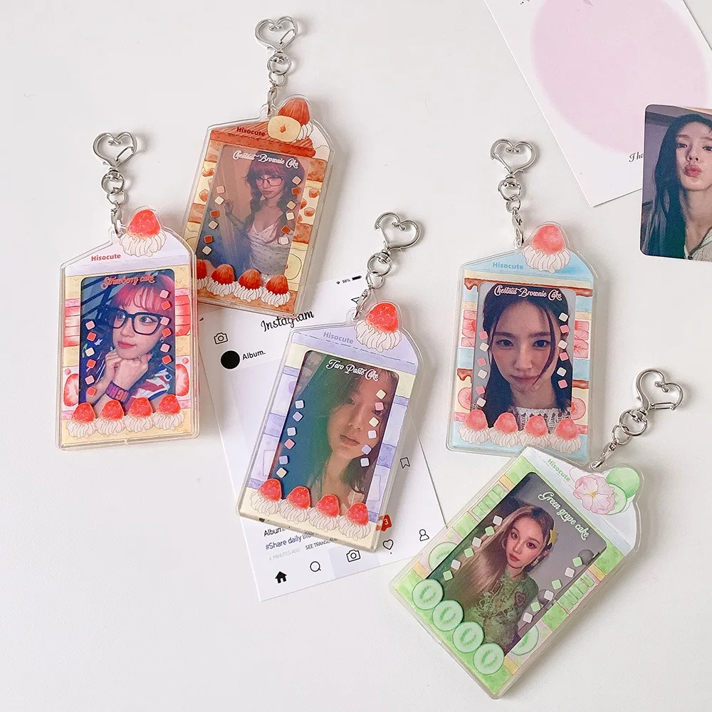 

Y2K PhotoCard Holder Star Love Beans Small Card Campus Card Protective Case INS Style Glitter Fruit Cartoon Photo Card Holder