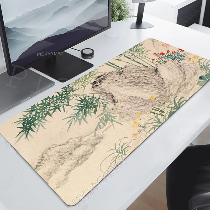 Locking Edge Mouse Mats Large Rubber Mouse Pad Chinese Painting Desk Mats Mousepads Gamer Mousepad Desk Pads Keyboard Mat