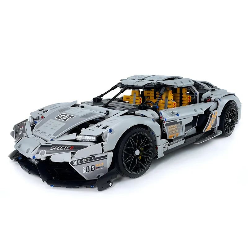 MOYU 88012 Technical Grey MOC Super Sprots Car GT Model Building Blocks Bricks DIY Puzzle Toys Kids Birthday Christmas Gifts