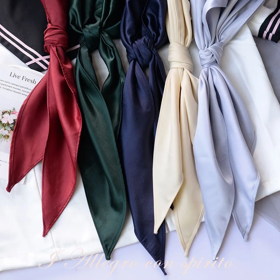 School Girls Triangular scarf Tie Japanese Korean Students Tie Necktie Choker For JK Uniforms Neckwear Red Green Navy Pink Blue