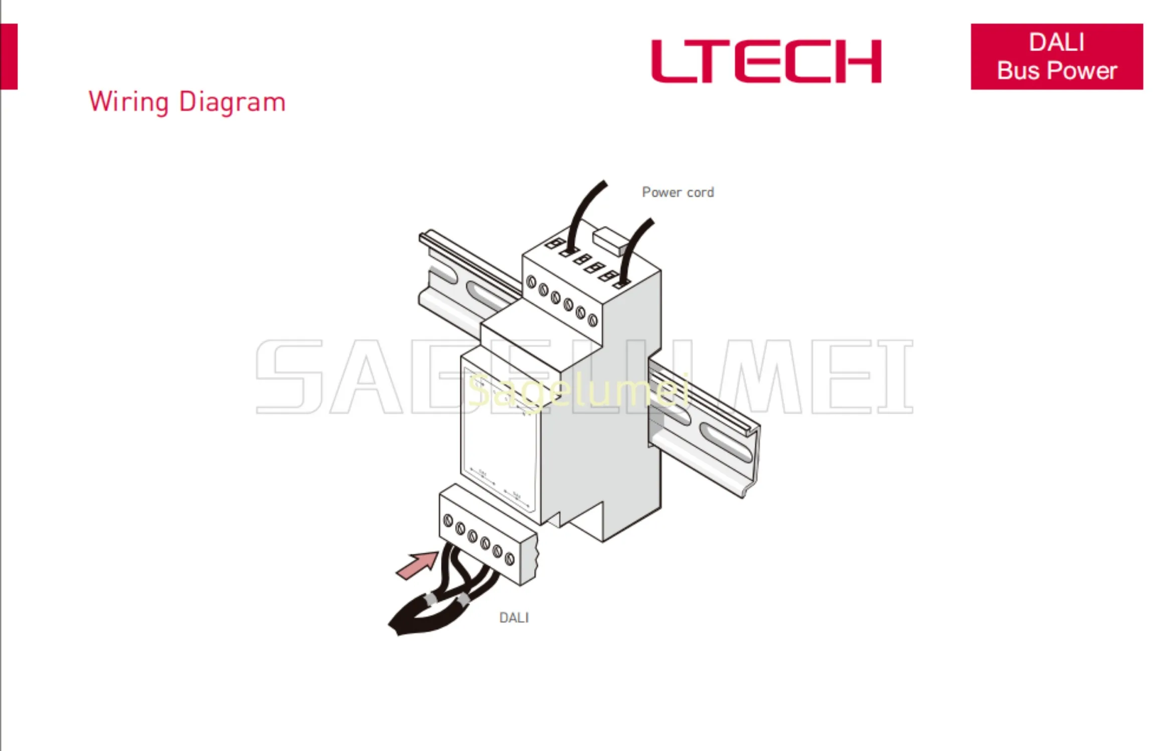 DALI Controller Dimmer Bus Power supply DALI-PS-DIN Relay Unit DR DALI Repeater DALI-AMP-DIN Input Volt LTECH for Led Striplight