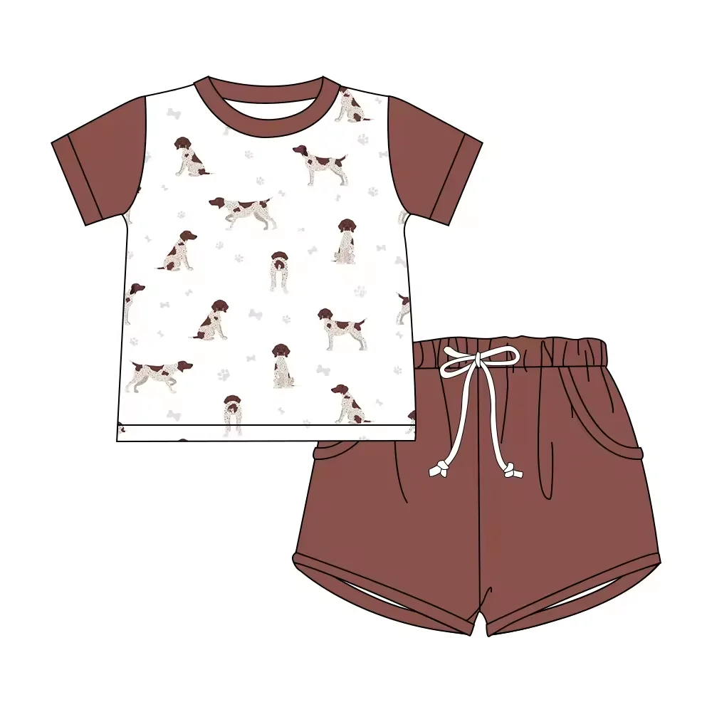 new design Summer Children's Set Toddler Boys Outfits Newborn Baby Clothes Boutique Boys Suits Wholesale Short Sleeve Shorts Set