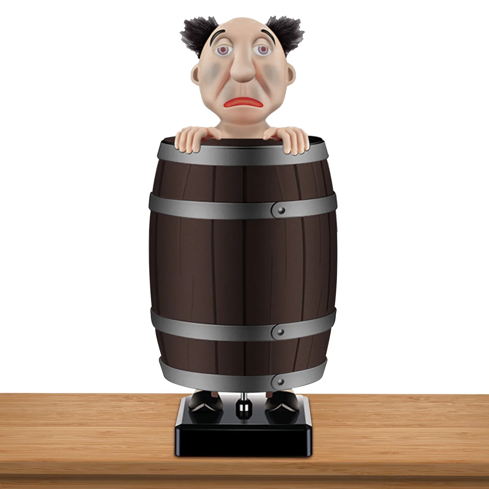 Funny Wooden Barrel Cigarette Dispenser Pop Up Cigarette Case Figurines Statue for Christmas Party Decor Cigarette Box Holder