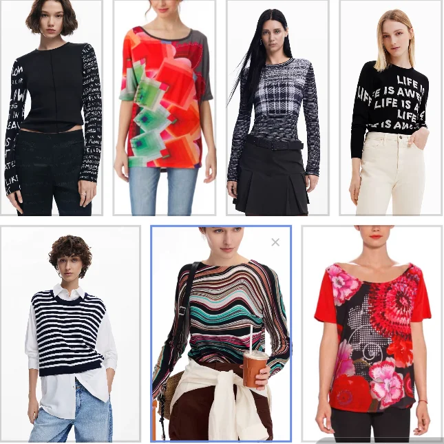 Spanish export original single tie-dyed round-neck pullover short women's knitted sweater