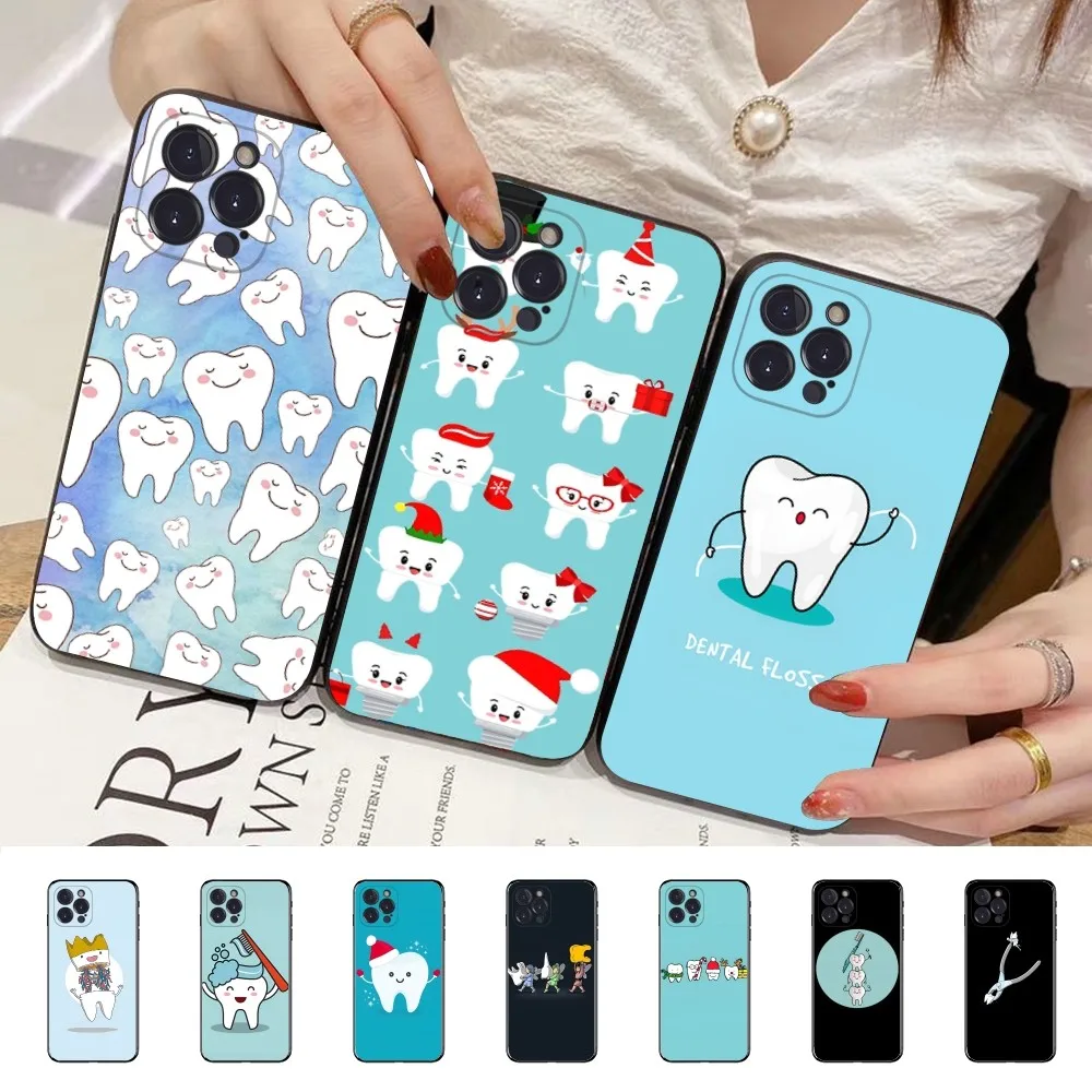 The Dentist Tooth Phone Case For IPhone 16 15 14 13 12 Mini 11 Pro XS Max X XR SE 6 7 8 Plus Soft Silicone Cover