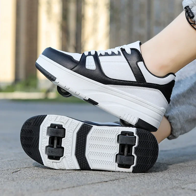 Roller Skate Shoes Kids Children Casual Sports Toy Gift Boys 4 Wheels Sneakers Girls Boots Ultra Light Rollerskate size29-40