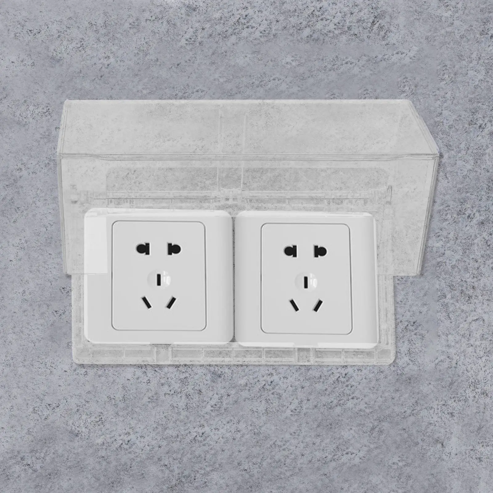 1PC Sticky Style Socket Cover Dubbele positie verdikte waterdichte hoes badkamer geïntegreerde socket beschermhoes