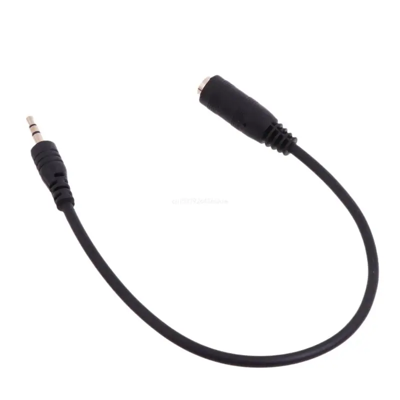 2.5mm Male to 3.5mm Female Stereo Cable Gold Plated Aux Extension Cable for Headphone Laptop Phone 20cm/7.9'' Dropship