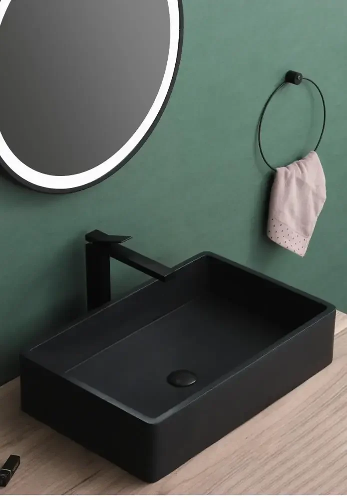 Industrial simple style decoration Engineering rectangle lavabo bathroom concrete sink wash cement basin