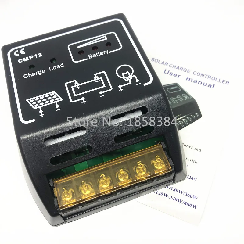

10PCS/LOT 10A Solar Charge Controller 12V 24V LED CMP12 240W Solar Cells Panel Charger Controller Power Regulator