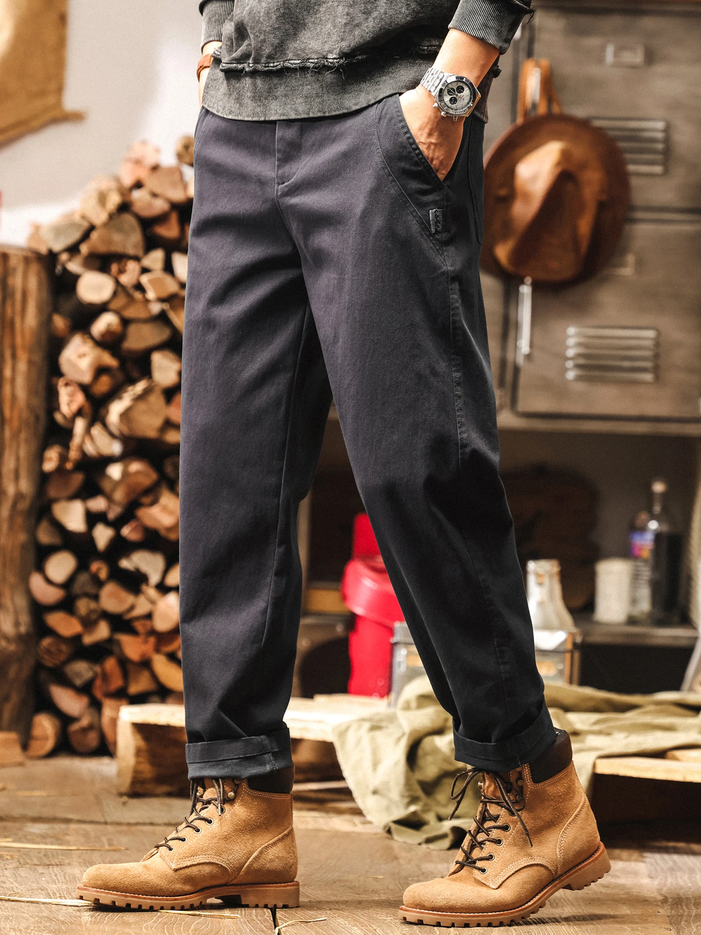 

Американские ретро-брюки для мужчин, осенние, новые, повседневные, прямого кроя, свободные, длинные, простые, стильные, модные, брендовые