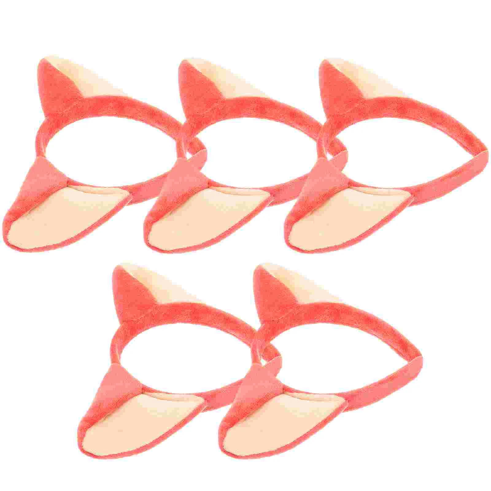 

5 Pcs Animal Fox Ears Headband Child Kids Headbands Party Favors Fabric Girls Hair Hoops