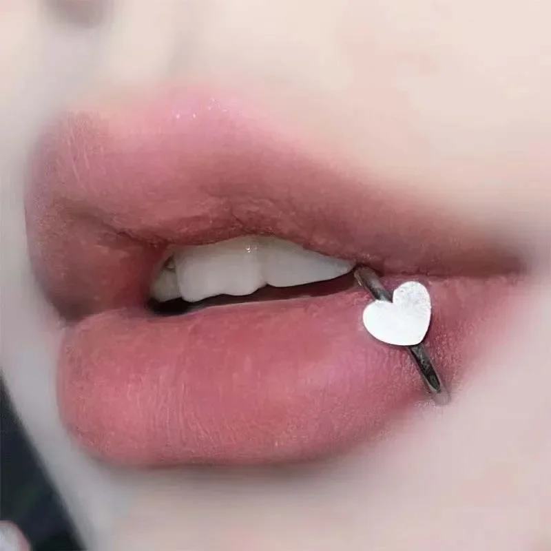 Titanstahl C-förmiger Lippenring Lochloser falscher Lippennagel Hip-Hop Punk Piercing Ornament Piercing Fake Fake Septum Piercing 2024