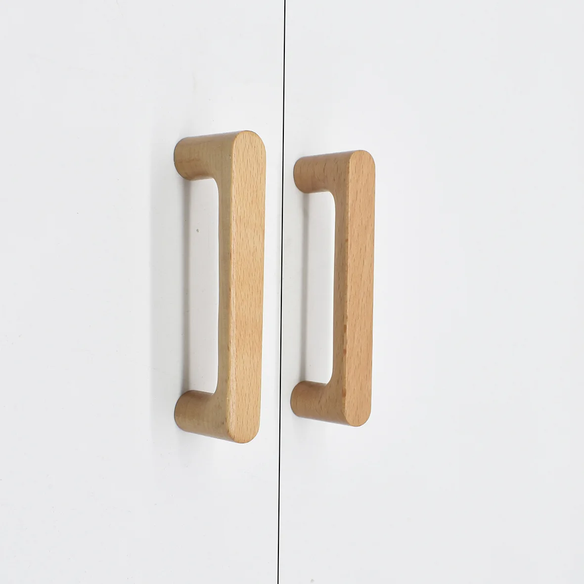 Nordic Wood Furniture Handles Beech Wood Cabinet Pulls T-bar Wardrobe Door Handles Decoration Room Furniture Hardware