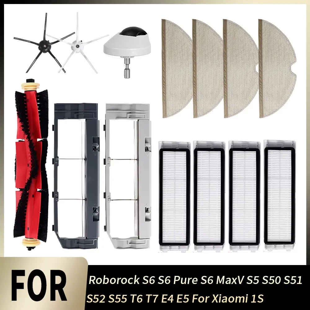 Langlebiges HEPA-Filter, Rollenbürste, Wischtuch und Ersatzteil für Xiaomi 1S, Roborock S5, S50, S51, S52, S55, S6, S6 MaxV, S6 Pure, T6, T7, E4